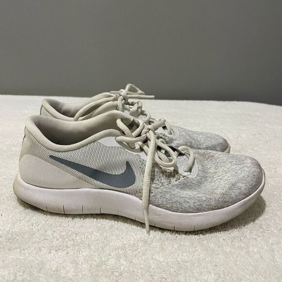 Nike Flex Contact Women White Cool Gray Sneakers Size 6.5 Athletic Running Shoes - Picture 7 of 12